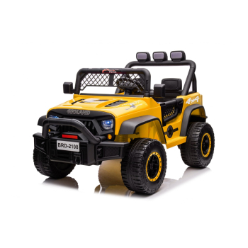 Autko terenowe Geoland Power dla 2 dzieci Żółty + Pilot + Silniki 2x200W + Bagażnik + Radio MP3 + LED